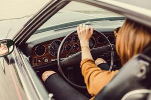 woman driving a car