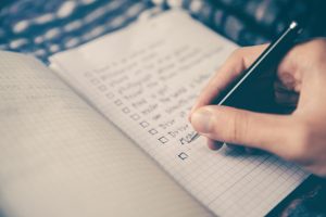 book with a checklist