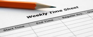 A pencil with a timesheet